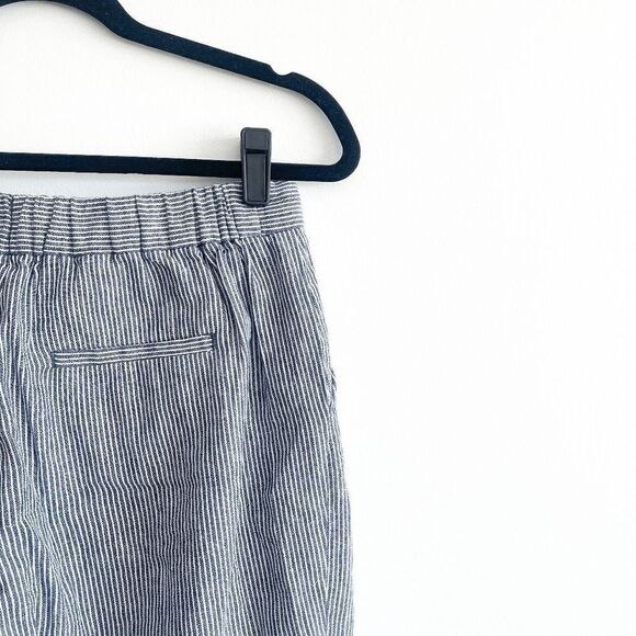 Banana Republic Womens Hayden Pants Pinstripes Blue White Size 4 - Picture 4 of 10